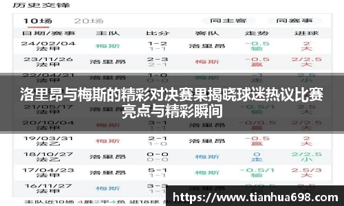 洛里昂与梅斯的精彩对决赛果揭晓球迷热议比赛亮点与精彩瞬间